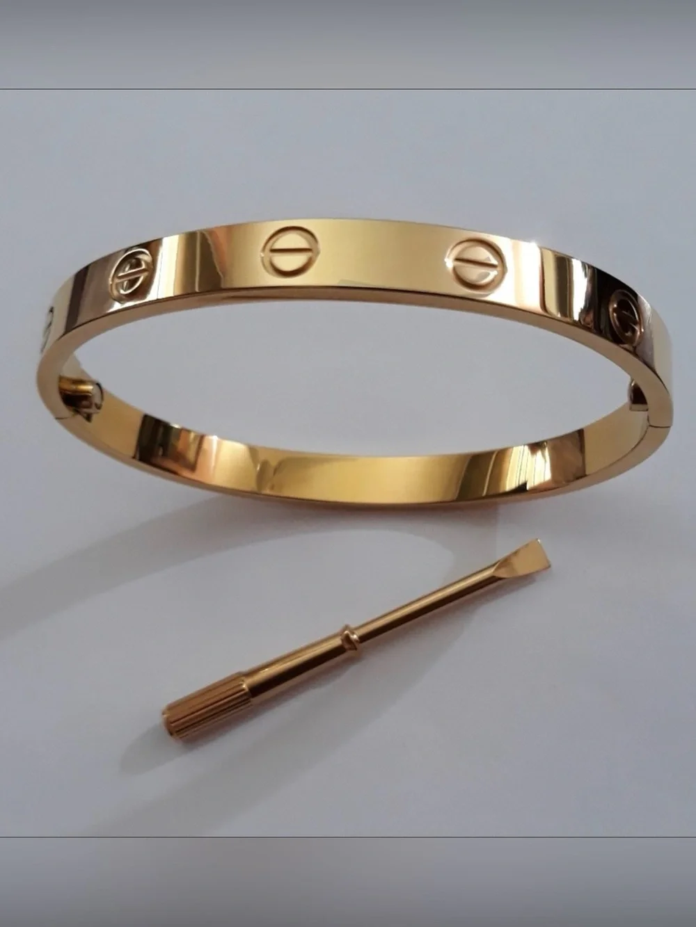 Generic Gold Screw Cuff Bangle Bracelet with Screwdriver